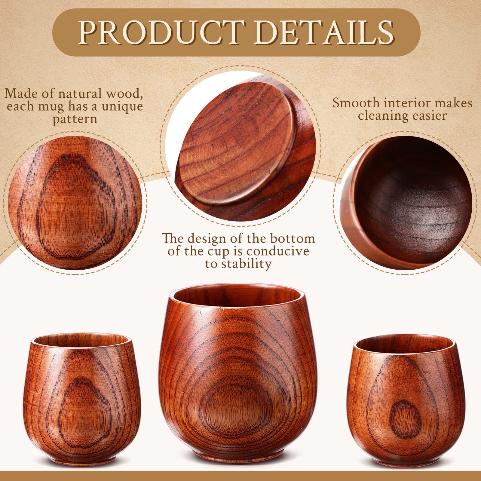 低レートur 40枚セット Amazon.com | Gerrii 10 Pieces Wooden Tea Cup Wood Coffee Mug